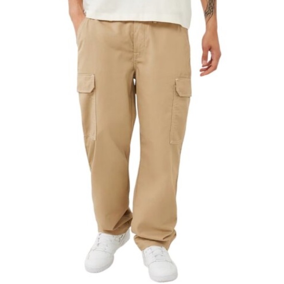 NEW TRUE RELIGION Baggy Cargo Pant in Travertine Khaki Tan NWT Size 36
